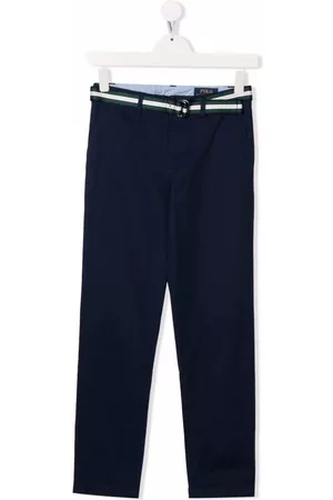Ralph Lauren Kids Boys Blue Cotton Trousers With Belt