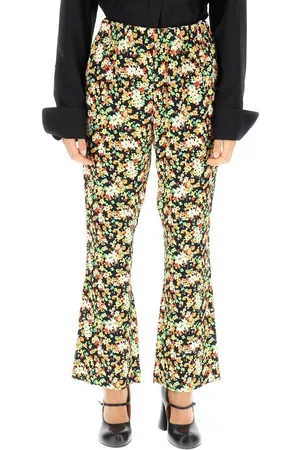 Marni Floral-printed High-waist Trousers
