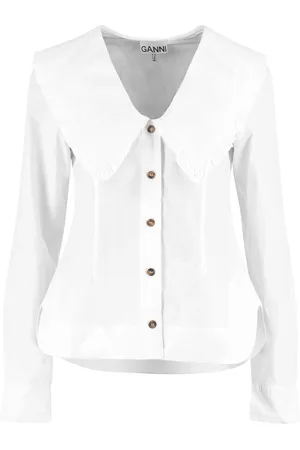 Ganni Maxi Collar Cotton Shirt