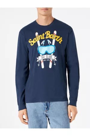 MC2 SAINT BARTH Man Navy T-shirt With Long Sleeves