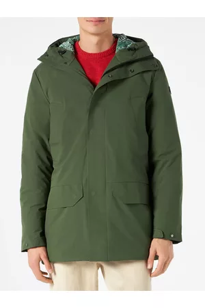 MC2 SAINT BARTH Man Green Hooded Parka Voyager With Bandanna Print
