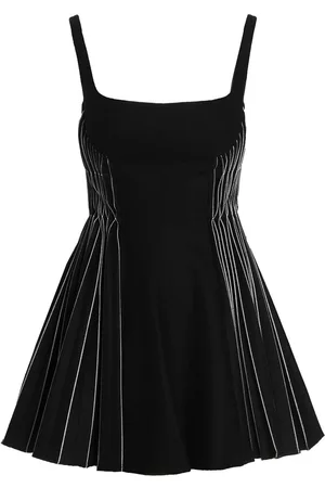 GIOVANNI BEDIN Contrast Pleated Flannel Dress