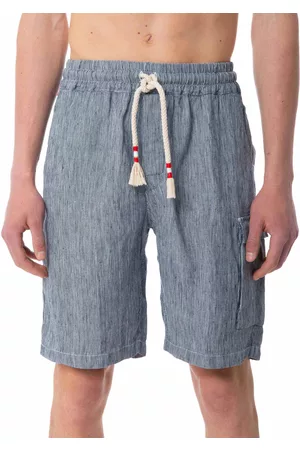 MC2 SAINT BARTH Striped Denim Color Linen Bermuda Shorts