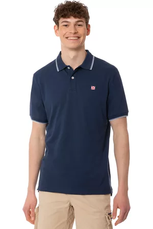 MC2 SAINT BARTH Navy Piquet Polo With St. Barth Logo