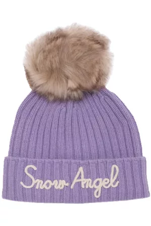 MC2 SAINT BARTH Girl Hat With Pompon And Snow Angel Embroidery