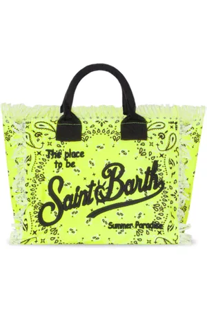 MC2 SAINT BARTH Colette Cotton Canvas Bag With Fluo Bandanna Print