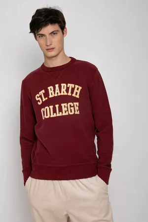 MC2 SAINT BARTH Burgundy Sweatshirt St. Barth College Print