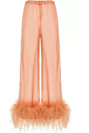Oseree Feather Silk Pants