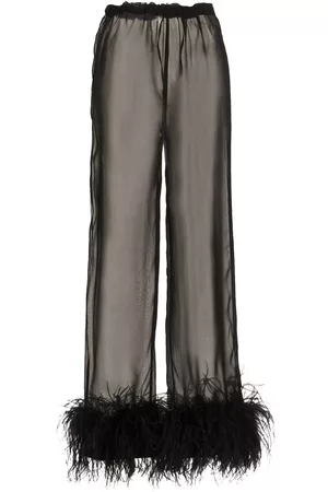 Oseree Feather Silk Pants