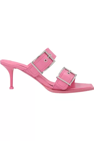 Alexander McQueen Pink Punk Sandal With Double Buckle