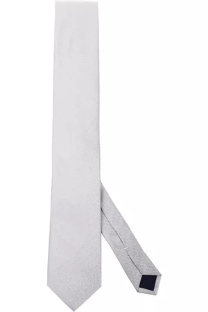 corneliani Hombre Corbatas - Pearl gray silk blend tie