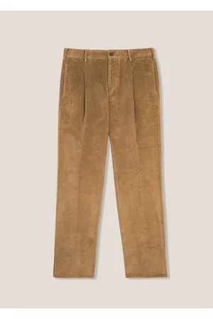 DoppiaA Aantioco Beige Pleated Stretch Cotton-corduroy Trousers
