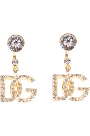 Dolce & Gabbana Dg Logo Earrings With Rhinestones