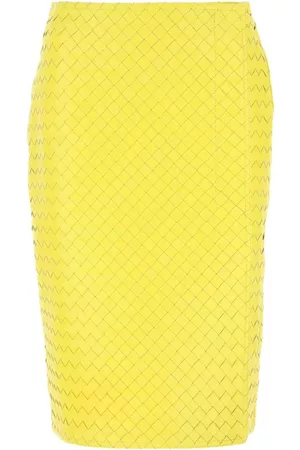 Bottega Veneta Intrecciato Leather Pencil Skirt