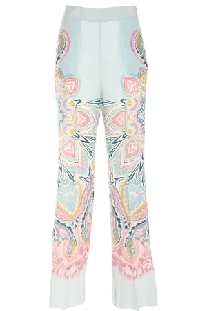 Etro Printed Silk Trousers