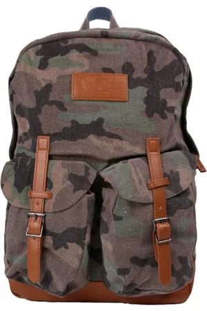MC2 SAINT BARTH Military Green Camouflage Canvas Backpack