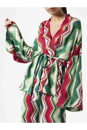 MC2 SAINT BARTH Chevron Knitted Kimono Cardigan