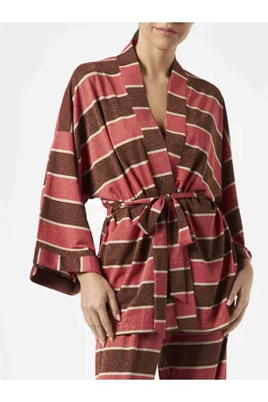 MC2 SAINT BARTH Striped Knitted Kimono Cardigan