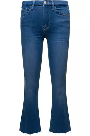 Frame Le Crop Mini Boot Blue Jeans Woman