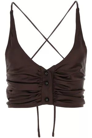 Ganni Chocolate Satin Top