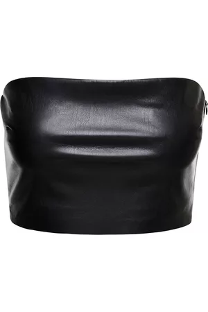 The Andamane Bandeau Tube Top Crop Faux Leather In Polyester Woman