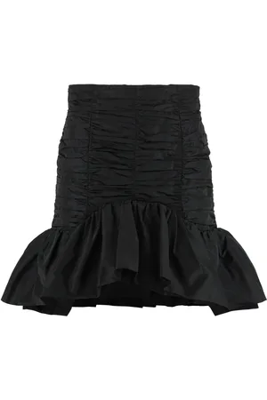 Patou Gathered Techno Satin Mini Skirt