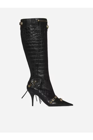 Balenciaga Cagole Animalier Effect Leather Boots
