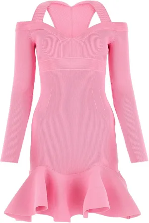 Alexander McQueen Ruffle Detailed Flared Mini Dress