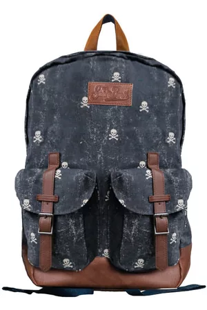 MC2 SAINT BARTH Canvas Backpack Cody With Micro Skull Print