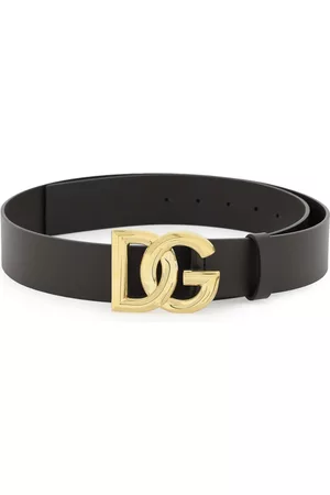 Dolce & Gabbana Lux Leather Belt With Dg Buckle