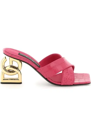 Dolce & Gabbana Logo Plaque Embossed Mules