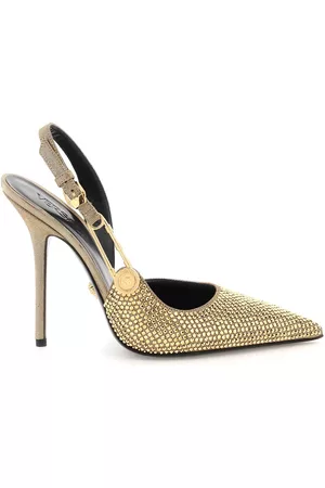 VERSACE Mujer Pumps - Rhinestone Slingback Pumps With Safety Pin Detail