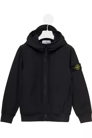 Stone Island Hooded Jacket With Logo Patch In Nylon Boy Stone Island Kids