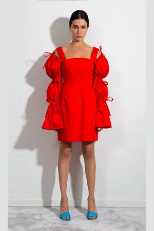 Sara Battaglia Puffy Sleeves Dress