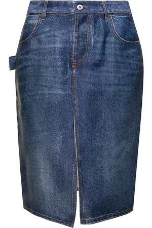 Bottega Veneta Midi Skirt With Logo Patch