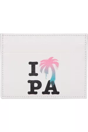 Palm Angels Graphic Print Cream Cardholder