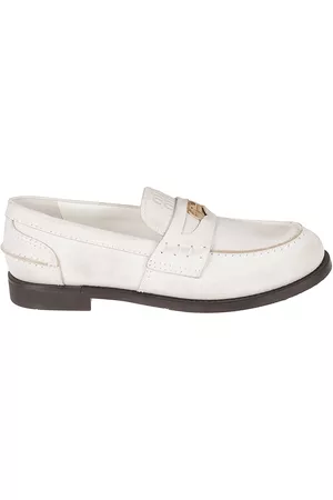 0Miu Miu0 Mujer Mocasines - Miu Miu Logo Embossed Coin Applique Loafers
