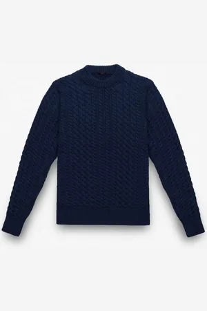 LARUSMIANI Cable Knit Sweater Col Du Pillon Sweater