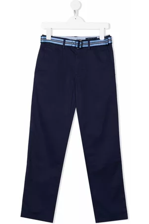 Ralph Lauren Kids Boys Blue Cotton Trousers With Belt