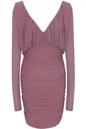 Saint Laurent Short Draped Dress In Jersey