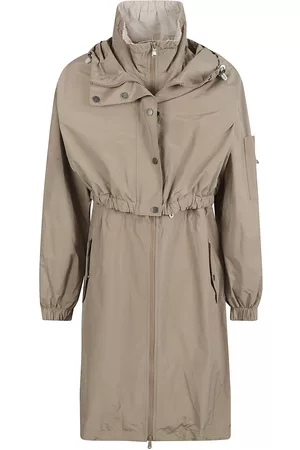 0Brunello Cucinelli0 Mujer Chamarras - Brunello Cucinelli High-neck Layered Zip Raincoat