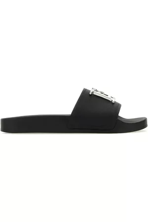 Dsquared2 Black Leather D2 Statement Slippers