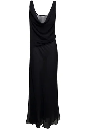 CHRISTOPHER ESBER Long Relaxed Dress With Draped Neckline In Silk Woman