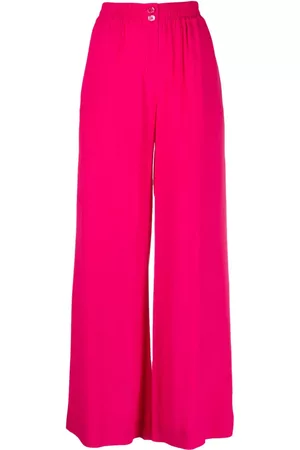 SEMICOUTURE Raspberry Pink Silk Blend Trousers