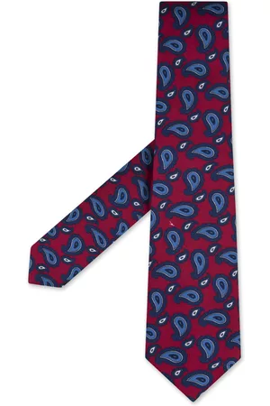 Kiton Hombre Corbatas - Red Tie With Paisley Motif
