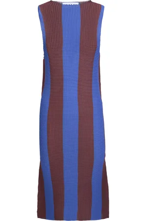 SUNNEI /brown Pleated Midi Dress