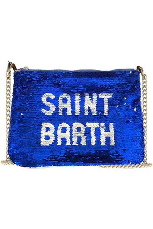 MC2 SAINT BARTH Pouch Bag Parisienne Bluette Sequined Pochette With Shoulder Strap
