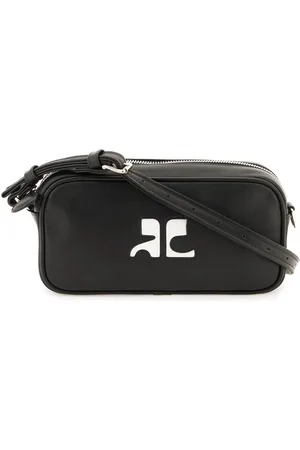 Courrèges Baguette Camera Cuir Shoulder Bag In Black Leather