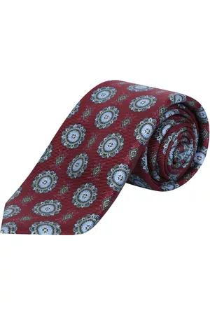 Kiton Hombre Corbatas - Micro Pattern Bordeaux/ Light Blue Tie