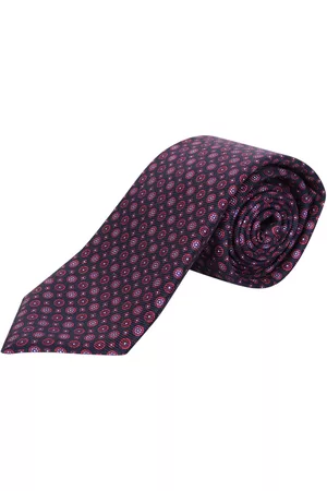 Kiton Hombre Corbatas - Micro Pattern Bordeaux/ Pink Tie